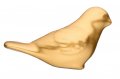 10629 BIRD GOLD LEFT Ручка кнопка птичка керамика, золотой