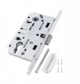 B06103.50.FM.567 Замок межкомнатный (BOX) под цилиндр AGB MEDIANA POLARIS (белый) + отв. планка