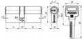 Цилиндровый механизм R600/60 mm (25+10+25) CP хром