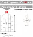 CODE 87 LO 155-30 Дверная петля пружинная двусторонняя ALDEGHI 155x30 полированная латунь