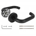 Дверная ручка на круглой розетке R.DSS201-0203/19 (DSS-0203/19) (INOX 201) BLACK