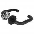 Дверная ручка на круглой розетке R.DSS201-0203/19 (DSS-0203/19) (INOX 201) BLACK