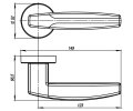 Дверная ручка раздельная ARC URB2 CP/CP/BROWN-16 хром/хром/коричневый