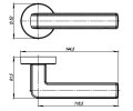 Дверная ручка раздельная CUBE URB3 CP/WHITHE-14 хром/белый