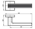Дверная ручка раздельная LINE USQ6 SN-3 матовый никель