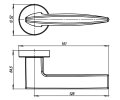 Дверная ручка раздельная SQUID URB9 MWSC-33 итальянский тисненый