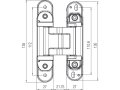 KUBICA HYBRID K2780CM DXSX, NO петля скрытая универсальная ЧЕРНЫЙ (80 kg)