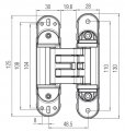 KUBICA HYBRID K6360 38 CM CR.SAT петля скрытая универсальная асимметричная, цвет МАТОВЫЙ ХРОМ (60kg)