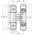 KUBICA HYBRID K6360 45CM CR.SAT петля скрытая универсальная асимметричная, цвет МАТОВЫЙ ХРОМ (60 kg)
