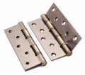 Петля дверная универсальная латунная (блистер) RENZ BH 125*70*3-4BB FH AB античная бронза