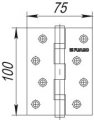 Петля универсальная 2BB 100x75x2.5 WAB (матовая бронза)