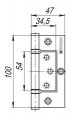 Петля универсальная без врезки 300-2BB 100x2,5 SB матовое золото