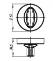 Ручка поворотная BK6.R.URB52 (WC-BOLT BK6/URB) SG-1 матовое золото