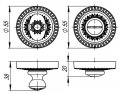 Ручка поворотная WC-BOLT BK6/CL-SILVER-925 серебро 925