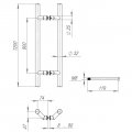Ручка скоба FUARO PH-45-32/1200-INOX с креплением под 45 град.(нержавейка 304)