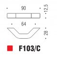 Ручка скоба модерн COLOMBO DESIGN F103C-NM матовый черный 64 мм